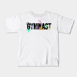 Gymnast Silhouette Art - Art Nastix - Multicolor Kids T-Shirt